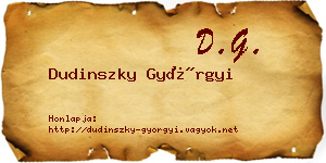 Dudinszky Györgyi névjegykártya